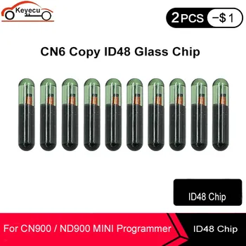 KEYECU 10 szt./lot CN6 Copy ID48 ID 48 chip transponder szkło chip pusty Клонер klucz samochodowy chip do CN900 / ND900 mini klucz programista