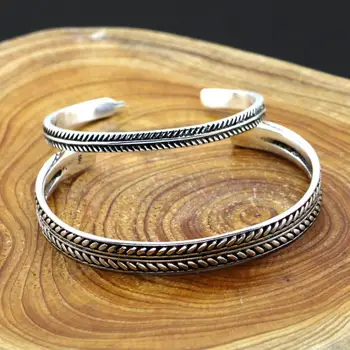 Nowy retro pióro liście Otwieranie bransoletki bransoletki dla kobiet tendencja kreatywne biżuteria akcesoria partii prezenty Bijoux SAB85