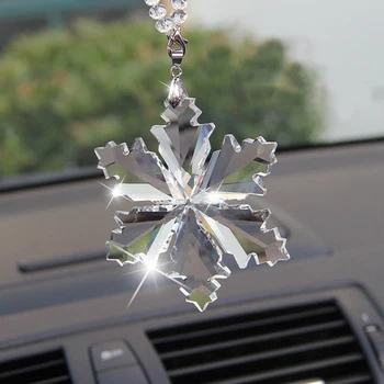 Samochód Sun Snowflake Catcher Ornament Świąteczny Prezent Wisiorek Przezroczysty Kryształ Śniegu Ozdoba Ozdobny Wisiorek