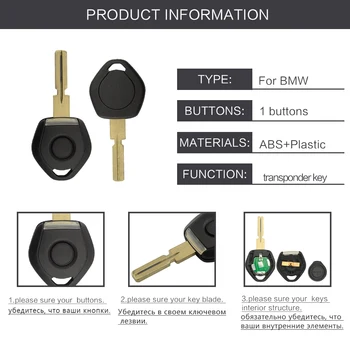 OkeyTech dla Bmw transponder Key Remote Shell Car Key Cover Case wymiana brelok z podświetleniem led HU58 Blade do Bmw 3 5 7 serii