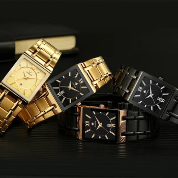 Reloj Hombre 2020 kwadratowe zegarki dla mężczyzn WWOOR Top Brand Luxury Rose Gold Watch Men Business Kwarcowy zegarek relogio masculino