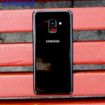 Samsung Galaxy A8 2018 Edition SM-A530N SM-A530F tylna pokrywa baterii obudowa drzwi części zamienne do naprawy aparatu słuchowego szklana ramka obiektywu