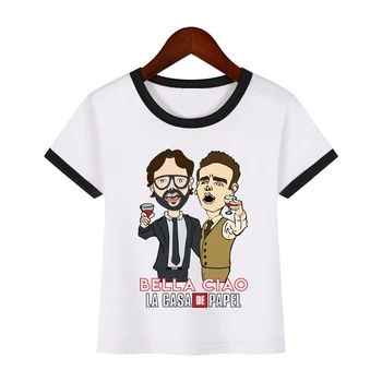 Zabawny design La Casa De Papel T Shirt Money Heist Tees TV Series girl Tshirts kids Short Sleeve House of Paper boy T-Shirt