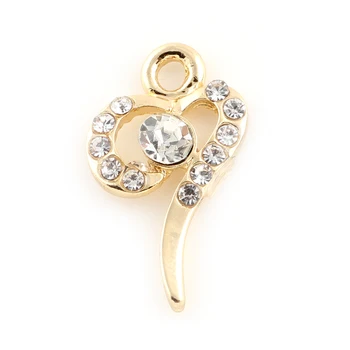 12*20 mm srebro złoto kolor Kryształ miłość Serce charms wisiorek biżuteria wnioski akcesoria ręcznie rzemiosła