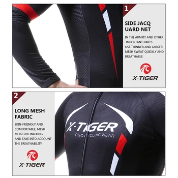 X-TIGER Long Sleeve Pro Cycling Jerseys Men MTB Bike Clothes rowerowa rowerowa odzież Maillot Ropa Ciclismo Tops Clothing