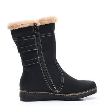 KULADA nowe damskie zimowe buty zimowe damskie zimowe damskie codzienne zamek ciepłe średnie buty wysokiej jakości grube futro Damskie buty klamra
