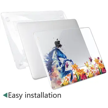 Coloful Horse Crystal Hard Plastic Case pokrowiec dla Macbook Air 11 12 13 Pro 13.3 15 cali A1932 A2338 A1706 A2289 Retina