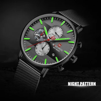 NAVIFORCE zegarki top marki mody ze stali nierdzewnej moro Sport zegarek kwarcowy męskie zegarki męskie chronograf zegarek wodoodporny zegarek