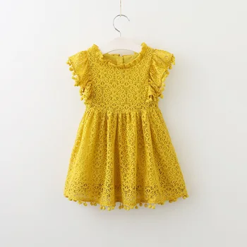 Girls Dress 2019 New Summer Brand Girls Clothes Lace And Ball Design Baby Girls Dress Party Dress For 3-7 Lat