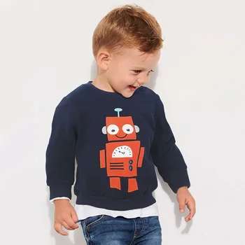 Little maven 2019 jesień baby boys markowe ciuchy Dziecięce bawełniane bluzy boy robot print polar dziecięcy strój C0169