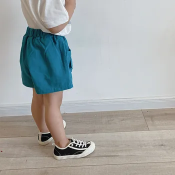2020 letnie spodenki Dziecięce gładkie cienkie spodnie dla chłopców i dziewcząt dla Dzieci koreańskich kieszonkowe monochromatyczne gorące spodnie