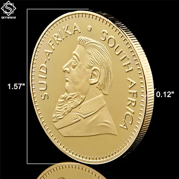 1967 rok republika Południowej Afryki 1 uncja subtelny pozłacany Крюгерранд replika token moneta w/ wyświetlacz akrylowa kapsułka