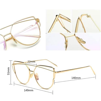 RBRARE aluminiowe oprawki okularowe damskie okulary optyczne soczewki metalowa oprawka, okulary damskie rocznika Kocie oko przezroczyste okulary
