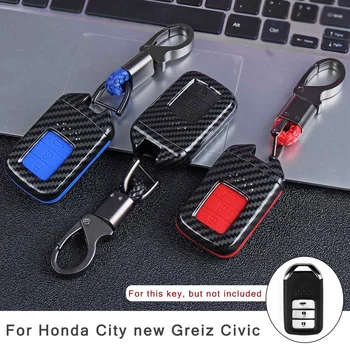 3 przyciski Carbon Fiber Key Fob Remote Key Cover Case etui do Honda New City New Greiz for Civic