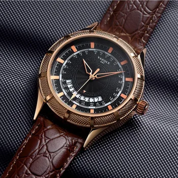 Męskie zegarki Top Brand Luxury Leather Business analogowe kwarcowy zegarek wodoodporny data złoty zegarek erkek kol saati relogio masculino