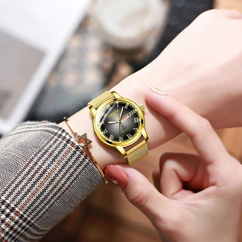 NIBOSI Japonia mechanizm kwarcowy wysoka jakość 32 mm Relogio Feminino kobiety siatka ze stali nierdzewnej, różowe złoto wodoodporny zegarek damski