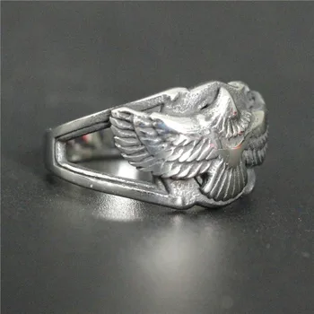 Wsparcie Drop Ship Flying Eagle Biker Ring biżuteria ze stali nierdzewnej 316L Bird Freedom Ring Cool