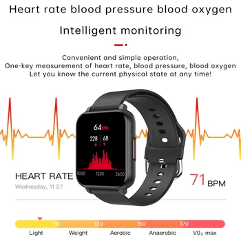 T82 Smart Watch 1.55 Cali Pełny Ekran Dotykowy Monitor Rytmu Serca, Ciśnienie Krwi Mężczyźni Kobiety Smartwatch Prognoza Pogody Bransoletka