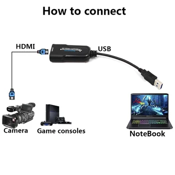 HDMI Video Capture Card 1080p 30fps vedio Streaming Capture USB 2.0 Cards Grabber Recorder Box fr PS4 Game OBS Camera