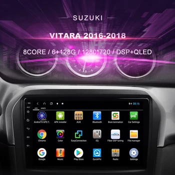 Samochodowy odtwarzacz DVD dla Suzuki Vitara (2016-2018) radioodtwarzacz samochodowy multimedialny Odtwarzacz wideo Nawigacja GPS Android 10.0 Double Din