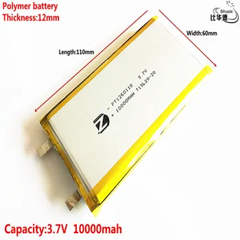 2020 Pure batteries Good Qulity 3.7 V,10000mAH,1260110 polimerowy akumulator litowo-jonowy / akumulator litowo-jonowy akumulator do zabawek,POWER BANK,GPS,