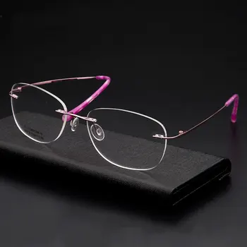 Okulary w metalowej oprawie okulary bez oprawek kobiety biznesu styl krótkowzroczne punkty z miękkimi zawiasami nowa dostawa