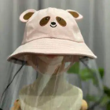 COKK Kids Bucket Hat With Plastic Shield For Children Face Eye Protection Anti Droplet Splash Dust parawany czapki dla chłopców dziewcząt