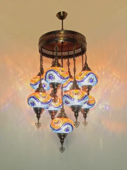 Niesamowita mozaika turecka żyrandol,dekoracyjne zabytkowa lampa sufitowa,podwieszana lampa łaźnia turecka