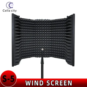 CELLA CITY Microphone Izolacja Shield 5 paneli S5 wiatrowej ekran warstwowa redukcja szumów studio nagrań panel akustyczny