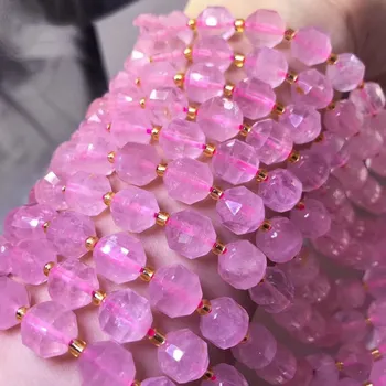 Мадагаскарский kwarc różowy fasetowany 9*10 mm do tworzenia biżuterii DIY luźne koraliki FPPJ hurtowych koraliki natura klejnot