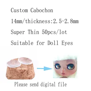 Onwear 50 szt. niestandardowe lalka oko Zdjęcia szkło kaboszon 14 mm super slim diy wnioski (proszę podać plik cyfrowy)