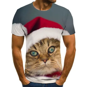 2020 nowa moda 3D zwierząt Pet Cat druku t-shirt dla mężczyzn styl Harajuku top cis O-neck z długim rękawem t-shirt cool