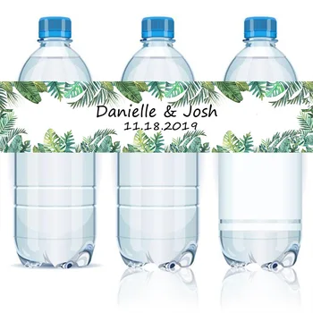 Spersonalizowane Tropikalne Liście Butelki Wody Etykiety Dusza Dziecka,Ariel Dekoracje Urodzinowe Dla Dzieci Świąteczne Akcesoria Cukierki
