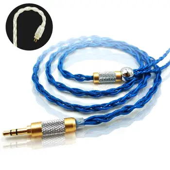 JCALLY ścieranie złocony pasek Pleciony kabel do słuchawek z wyjściem B/C/MMCX 0.75 mm zmodernizowany przewód wymiana przewodu do słuchawek KZ