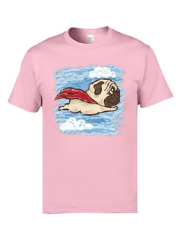 Latający Mops Terrier Pies Młodzieżowe T-Shirty Pudel Dobra Jakość Letnie Bluzki Koszule Z Długim Rękawem Tkanina Bawełniana Odzież Koszulki Bluza