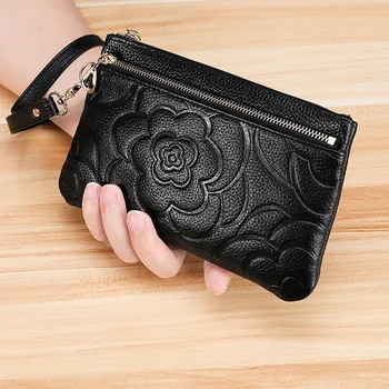 Moda damska skórzana telefon komórkowy torba luksusowy portfel torebka kopertówka casual luksusowe skórzane damskie portfele portfele