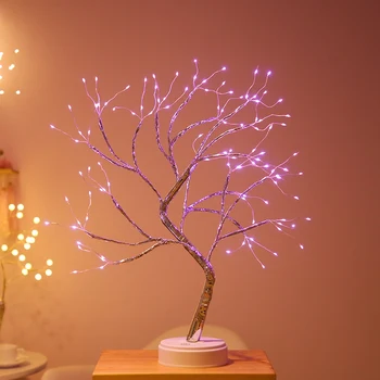 Usb&Battery Pearl Decor 108 Led Shimmer Tree lampa press - przełącznik drut miedziany światło dla przyjęcia Home Decor - ciepłe światło