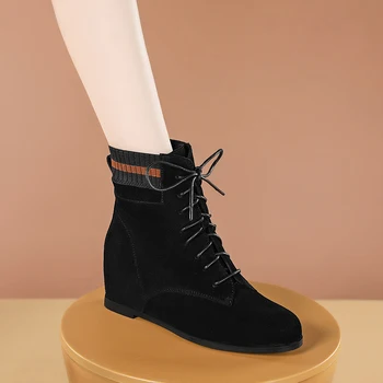 FEDONAS Elegant Suede Leather Heignt Increasing Women Ankle Boots Jesień Zima buty dla kobiet Party Office Lady Woman Shoes