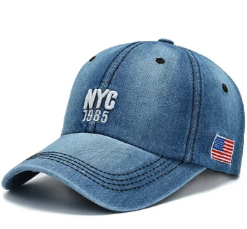 Czapka z daszkiem Mężczyźni Kobiety haft list Nowy Jork denim jeans Snapback Hat Casquette sporty Letnie hip-hop Cap Gorras