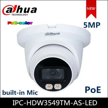 Dahua New Full color IP 5MP Camera WizSense 3 Series Warm LED Eyeball Network poe Kamera IPC-HDW3549TM-AS-LED wbudowany mikrofon